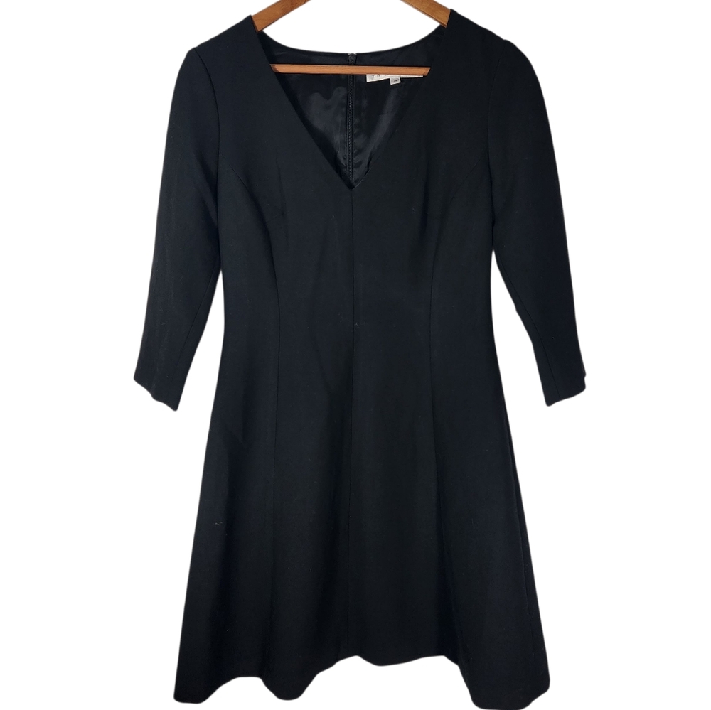 Trina Turk Women's Song V-Neck Ponte Dress Size 4 Lined Black